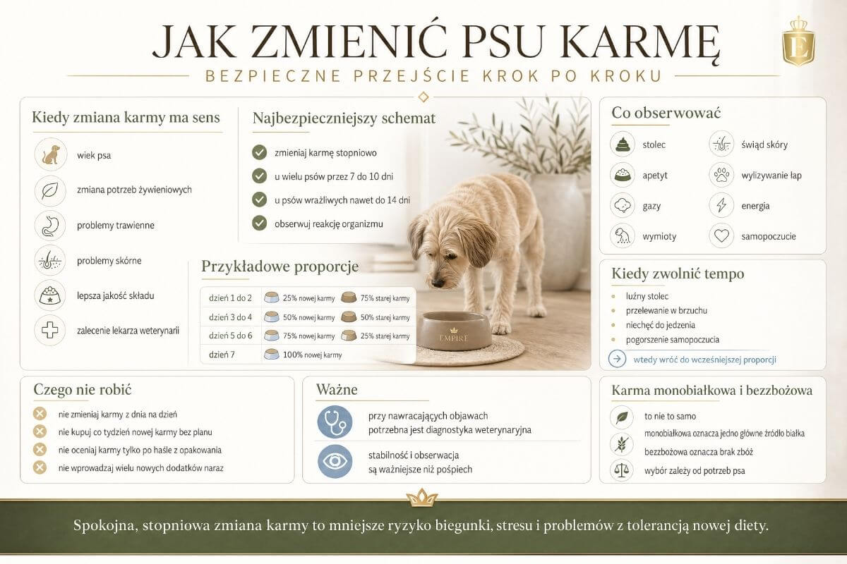 jak-zmienic-psu-karme-bezpieczne-przejscie-krok-po-kroku-infografika