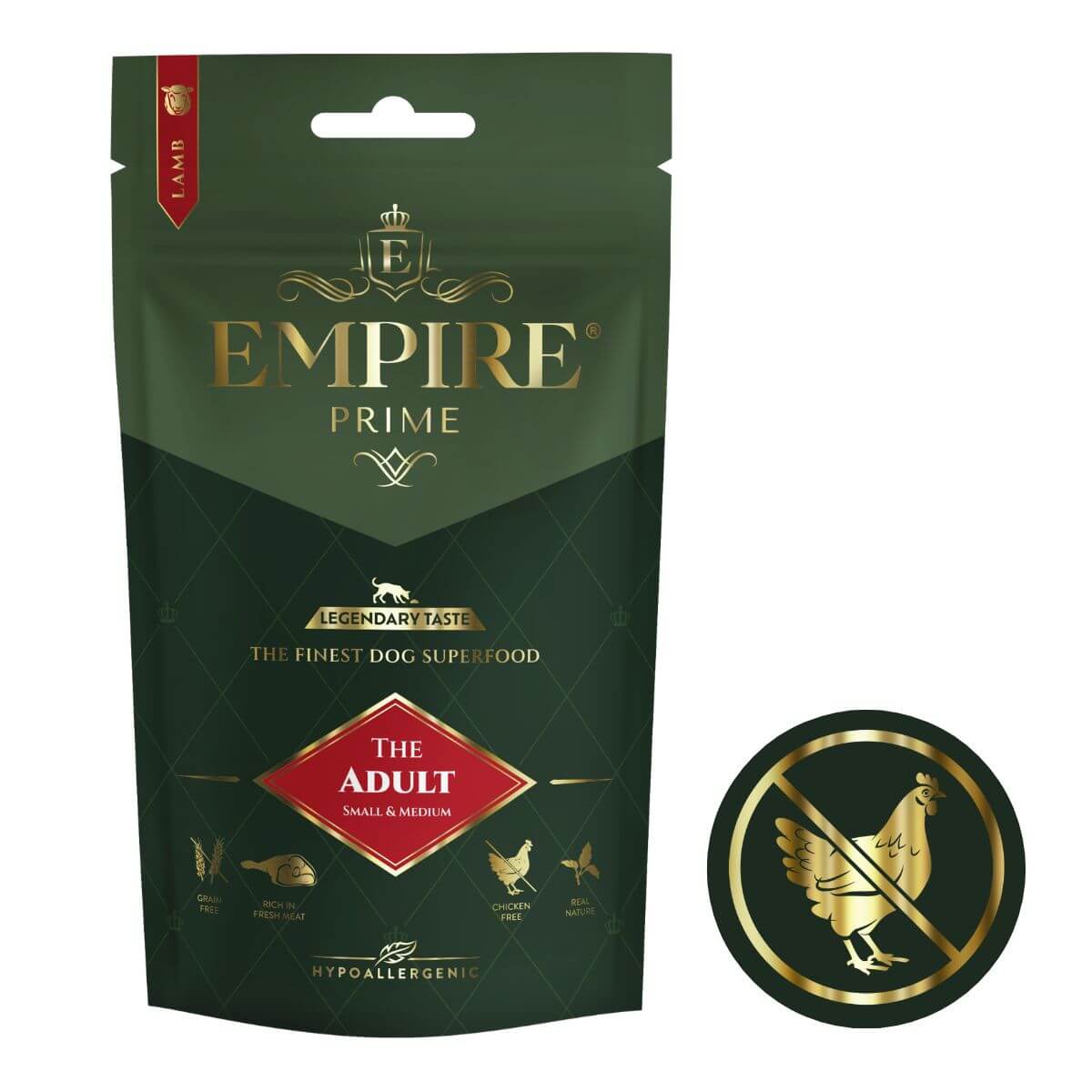 Monobiałkowa karma dla dorosłych psów rasy małe i średnie - hipoalergiczna - bez kurczaka 50g Empire Prime