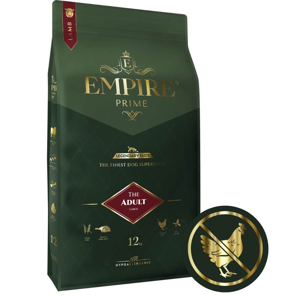 Monobiałkowa karma dla dorosłych psów rasy duże - hipoalergiczna - bez kurczaka 12kg Empire Prime