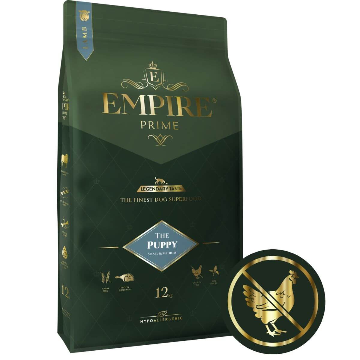 Monobiałkowa karma dla szczeniaków i juniorów rasy małe i średnie - hipoalergiczna - bez kurczaka 12kg Empire Prime