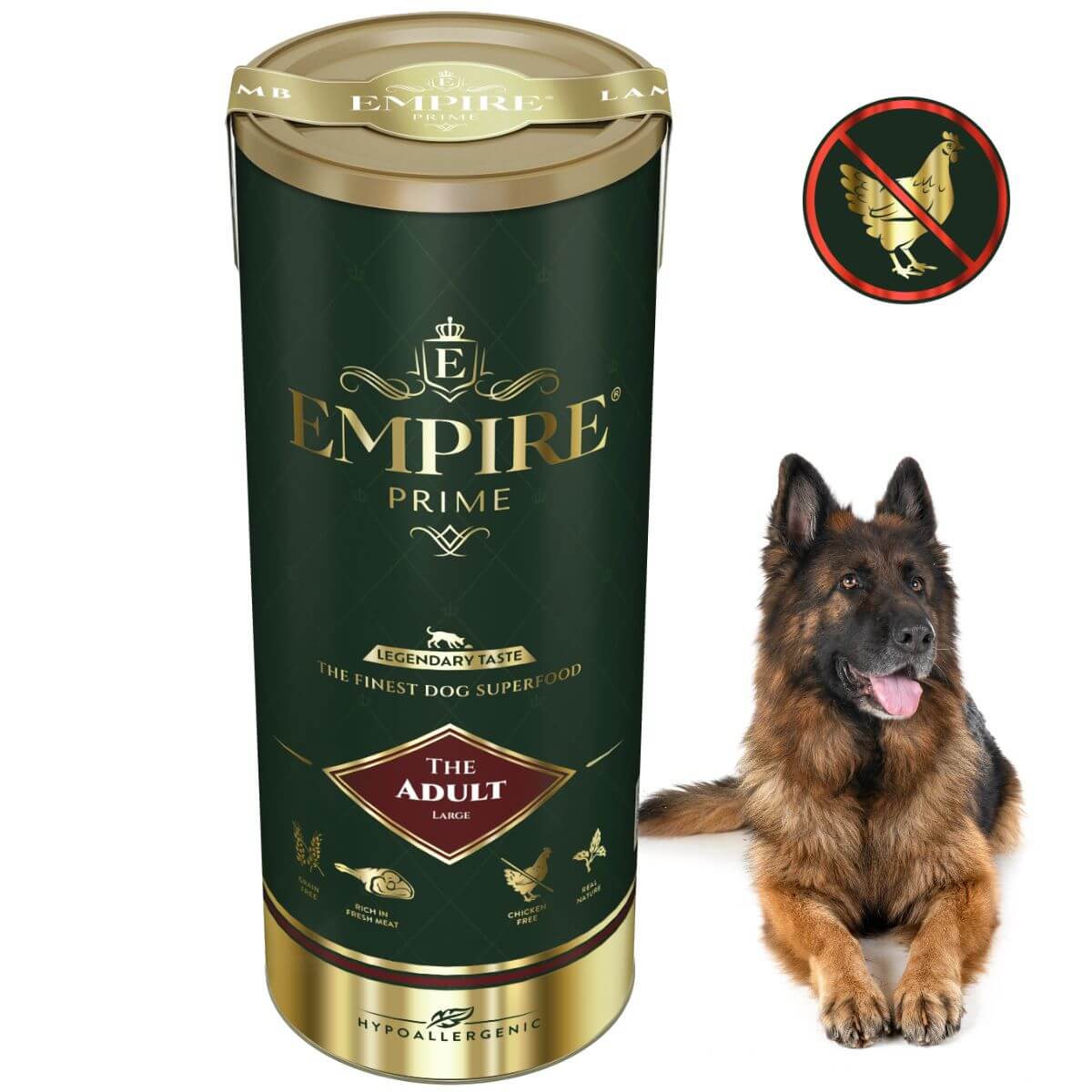 Monobiałkowa karma dla dorosłych psów rasy duże - hipoalergiczna - bez kurczaka 340g Empire Prime