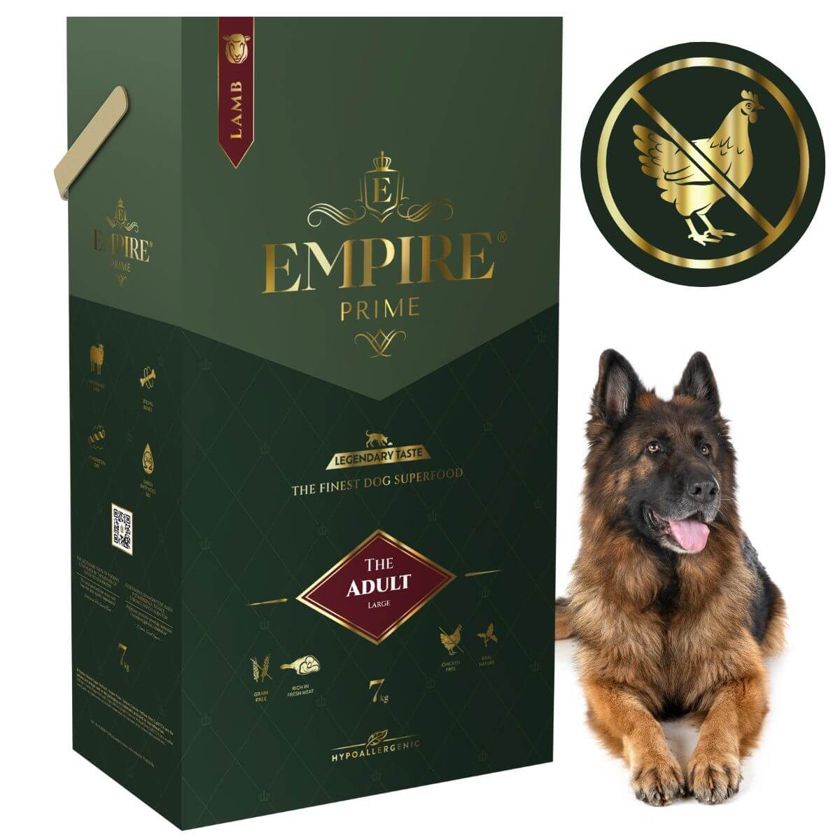 Monobiałkowa karma dla dorosłych owczarków niemieckich - hipoalergiczna - bez kurczaka 7kg Empire Prime