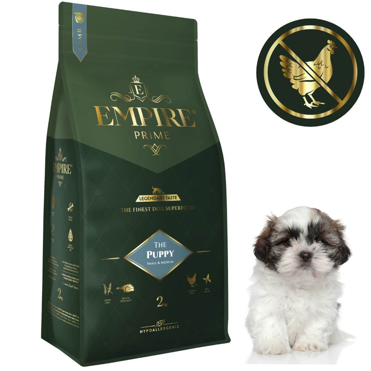 Monobiałkowa karma dla szczeniaków i juniorów shih tzu - hipoalergiczna - bez kurczaka 2kg Empire Prime