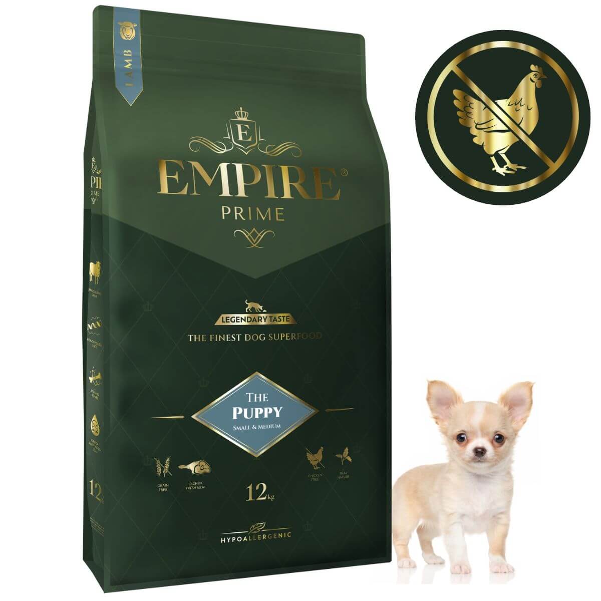 Monobiałkowa karma dla szczeniaków i juniorów chihuauha - hipoalergiczna - bez kurczaka 12kg Empire Prime