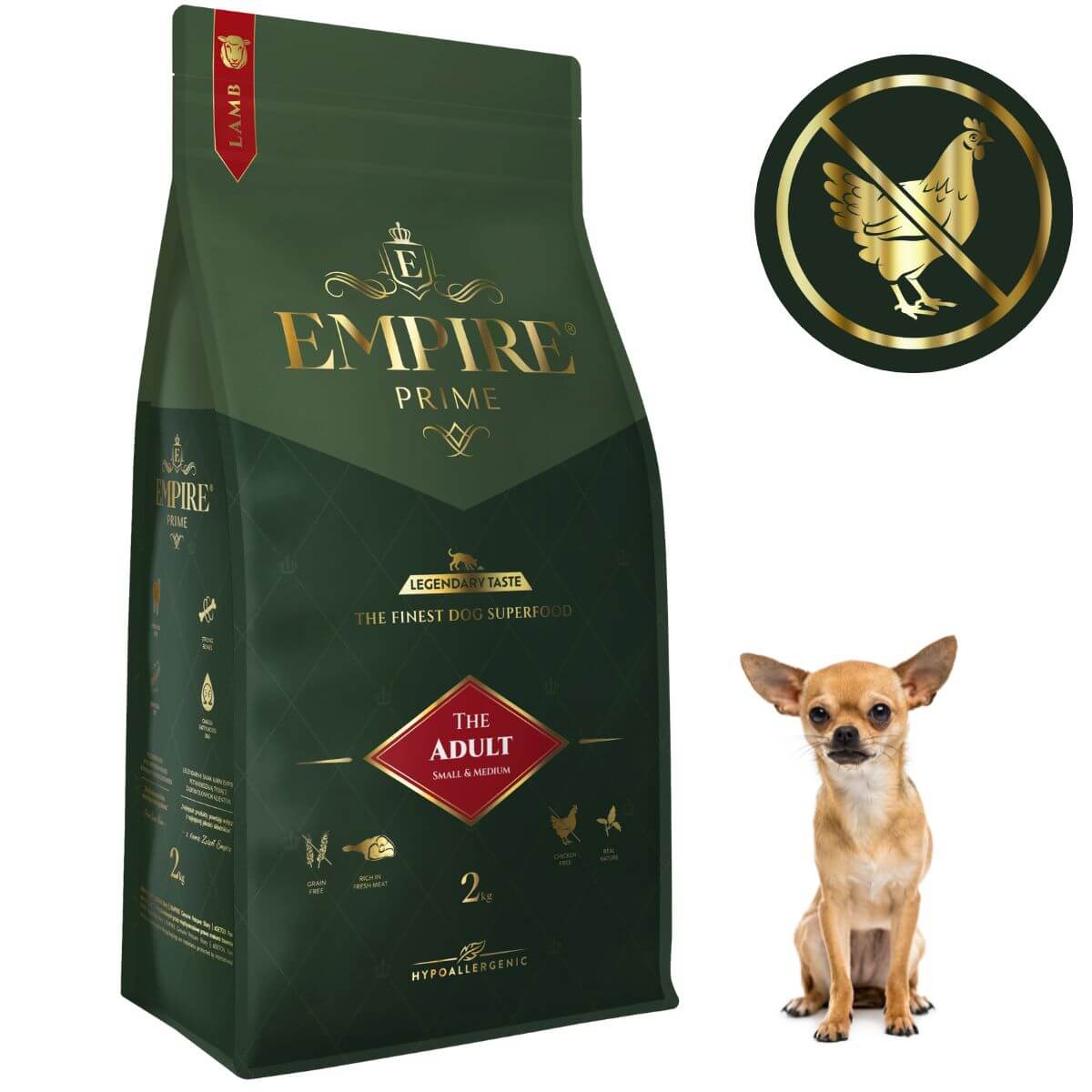 Monobiałkowa karma dla dorosłych chihuauha - hipoalergiczna - bez kurczaka 2kg Empire Prime