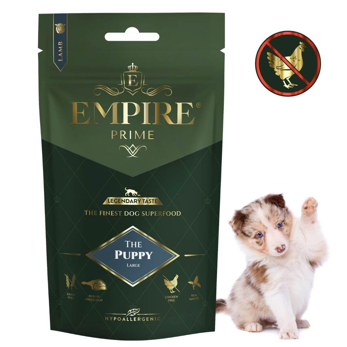 Monobiałkowa karma dla szczeniaków i juniorów border collie - hipoalergiczna - bez kurczaka 50g Empire Prime