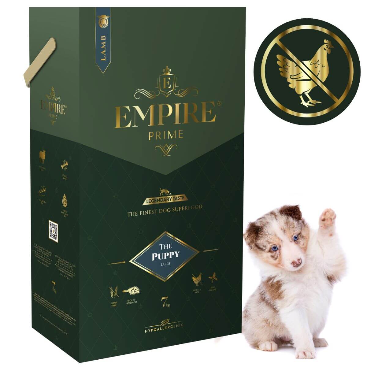 Monobiałkowa karma dla szczeniaków i juniorów border collie - hipoalergiczna - bez kurczaka 7kg Empire Prime