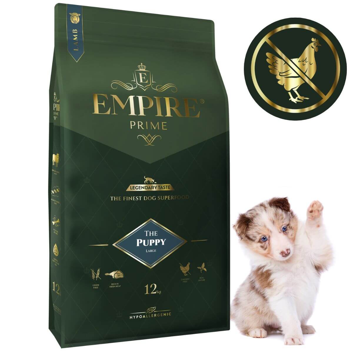 Monobiałkowa karma dla szczeniaków i juniorów border collie - hipoalergiczna - bez kurczaka 12kg Empire Prime