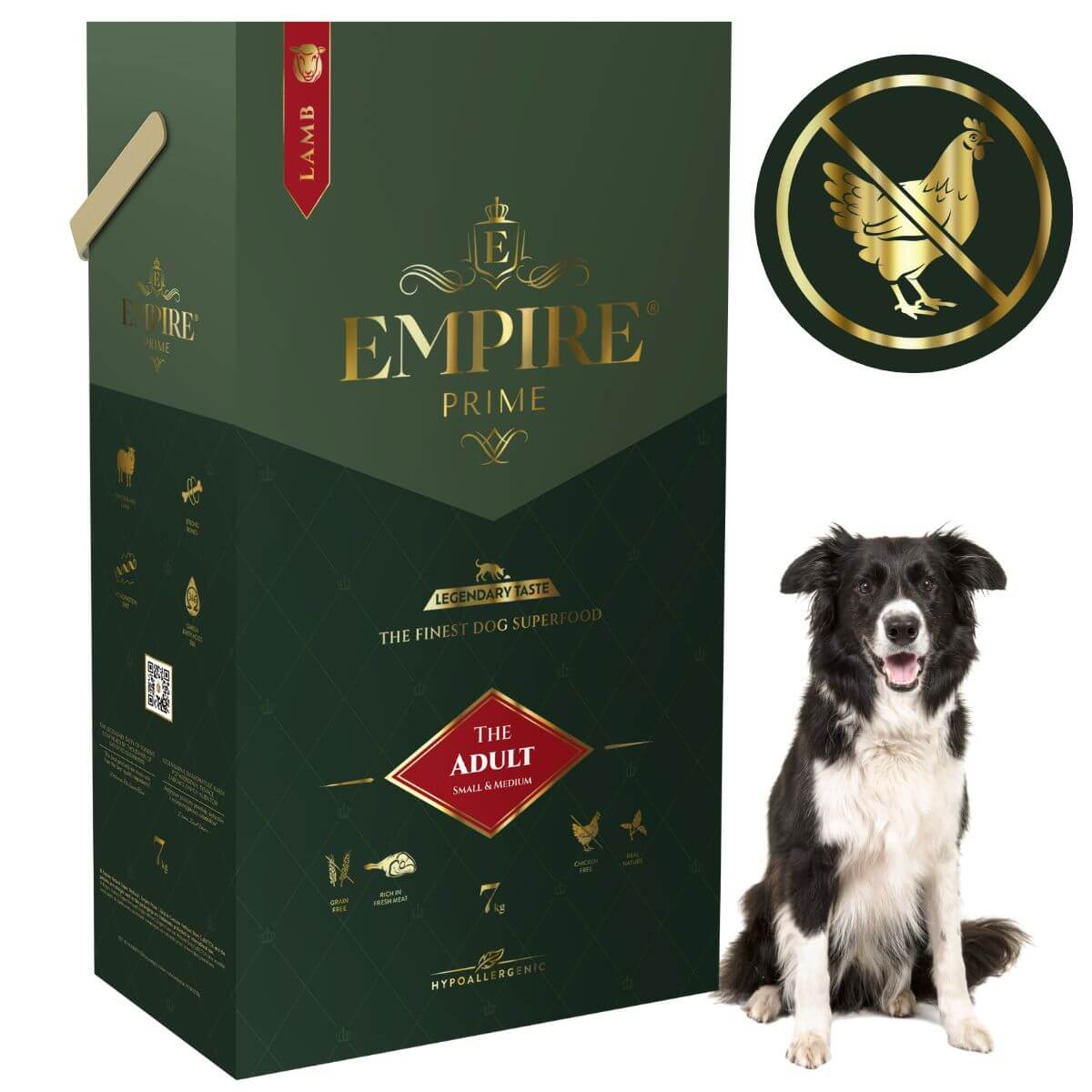 Monobiałkowa karma dla dorosłych border collie - hipoalergiczna - bez kurczaka 7kg Empire Prime