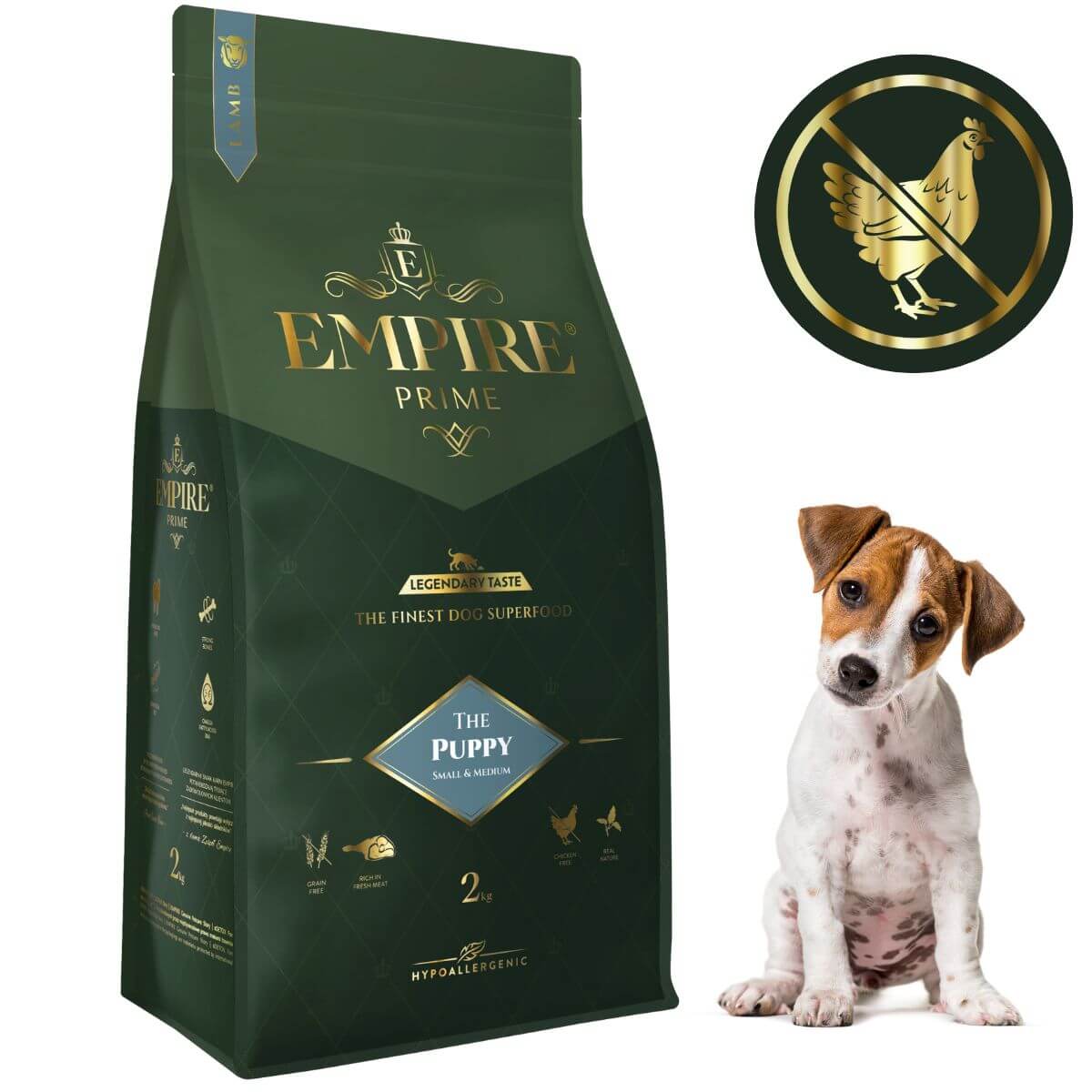 Monobiałkowa karma dla szczeniaków i juniorów jack russel terrier'a - hipoalergiczna - bez kurczaka 2kg Empire Prime