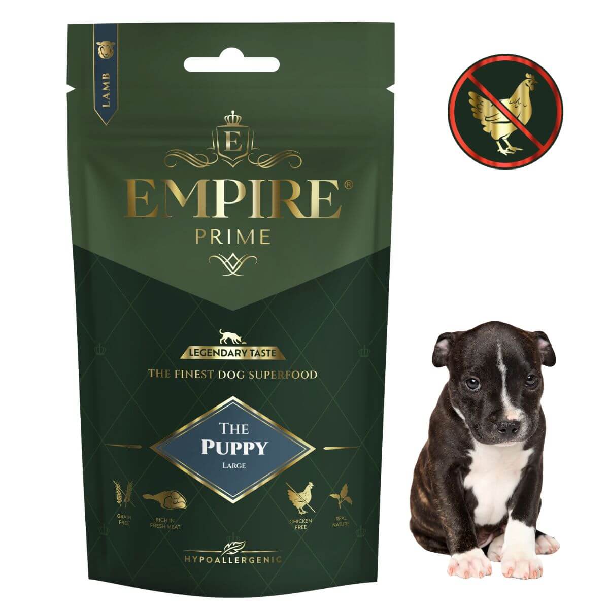 Monobiałkowa karma dla szczeniaków i juniorów amstaff'a - hipoalergiczna - bez kurczaka 50g Empire Prime