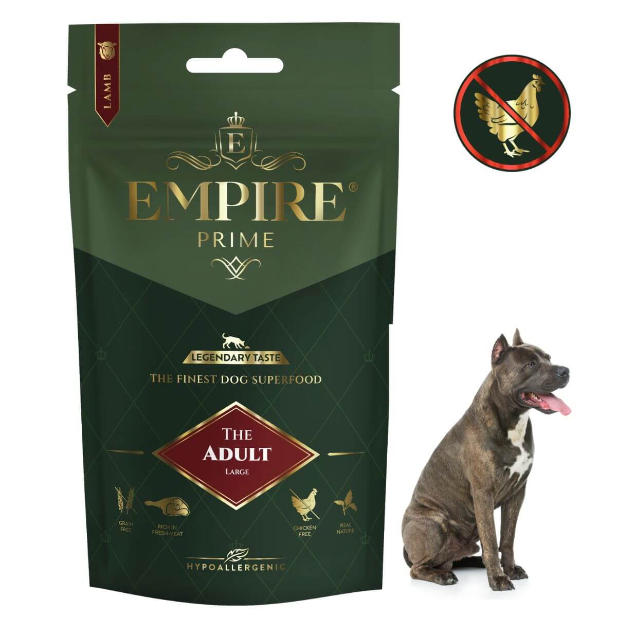 Monobiałkowa karma dla dorosłych amstaffów - hipoalergiczna - bez kurczaka 50g Empire Prime
