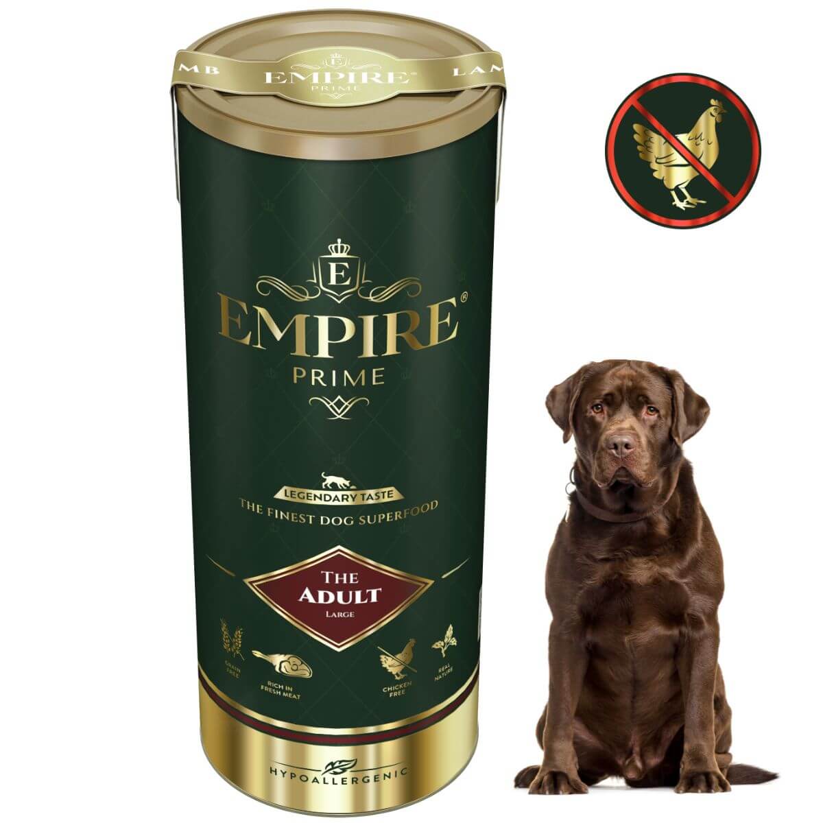 Monobiałkowa karma dla dorosłych labradorów - hipoalergiczna - bez kurczaka 340g Empire Prime