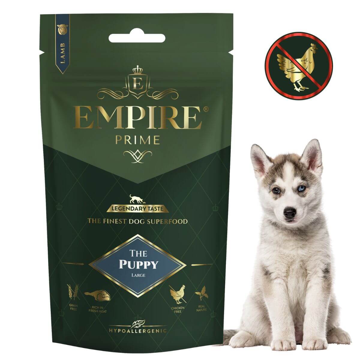 Monobiałkowa karma dla szczeniaków i juniorów rasy duże - hipoalergiczna - bez kurczaka 50g Empire Prime