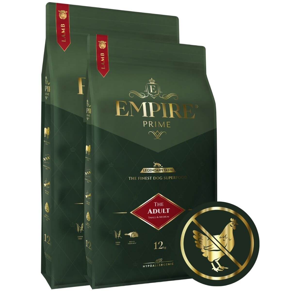 Monobiałkowa karma dla dorosłych psów rasy małe i średnie - hipoalergiczna - bez kurczaka 2x12kg Empire Prime