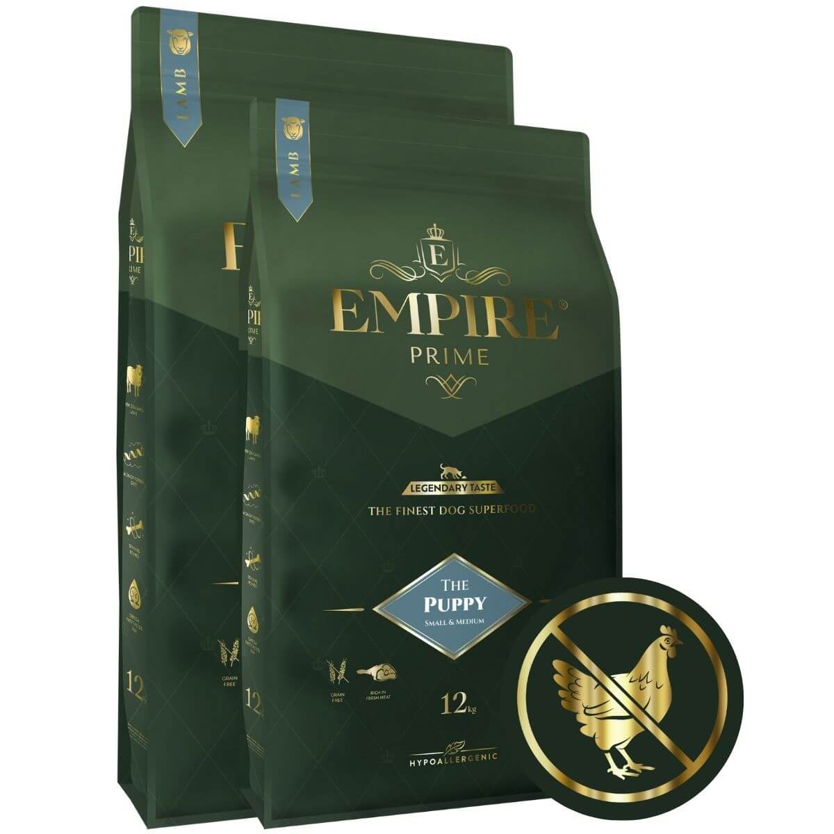 Monobiałkowa karma dla szczeniaków i juniorów rasy małe i średnie - hipoalergiczna - bez kurczaka 2x12kg Empire Prime